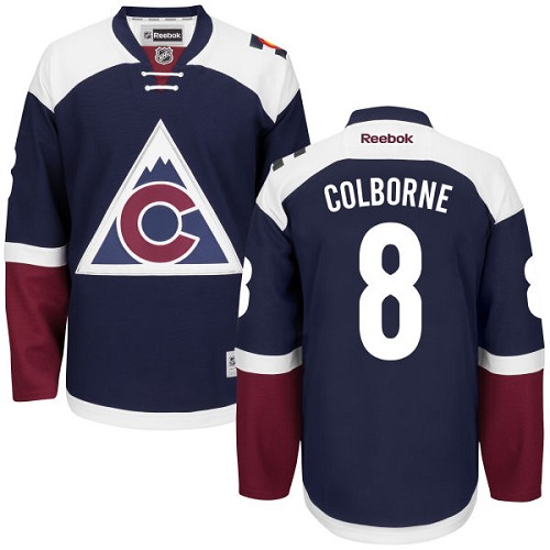 Mens Reebok Colorado Avalanche 8 Joe Colborne Premier Blue Third NHL Jersey